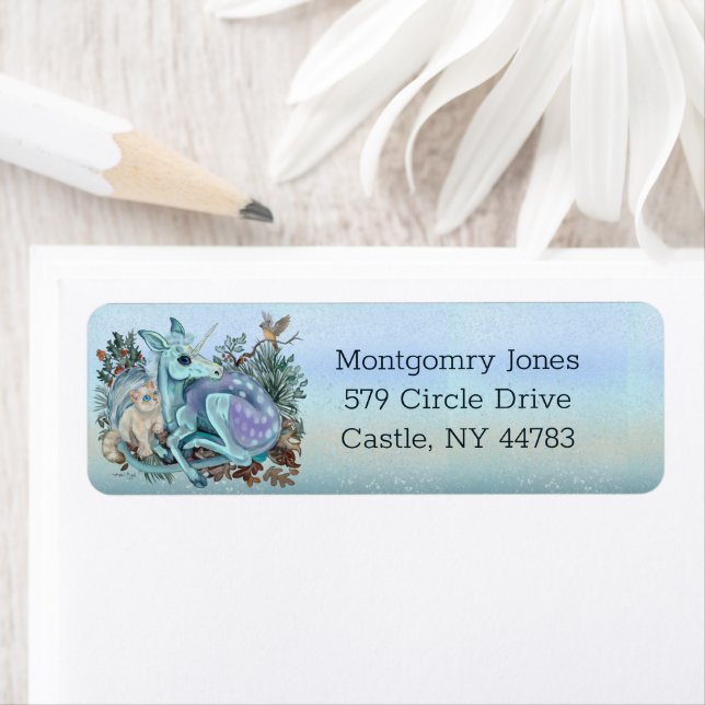 Unicorn Foal Mysigt Cuddles Helgdag Returadress Etikett (Insitu)