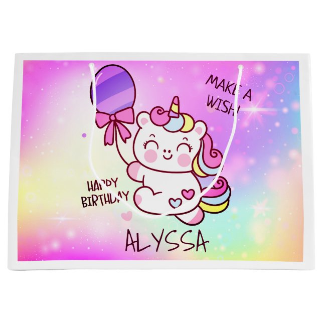Unicorn Födelsedagsfest Gift Bag (Framsidan)
