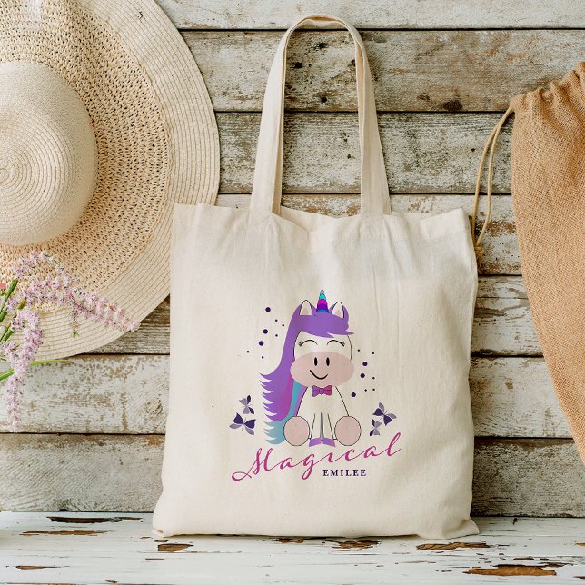 Unicorn Födelsedagsfest Gifts Rainbow Färg Tygkasse (Skapare uppladdad)