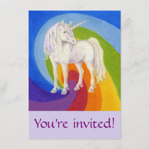 Unicorn födelsedagsfest inbjudan