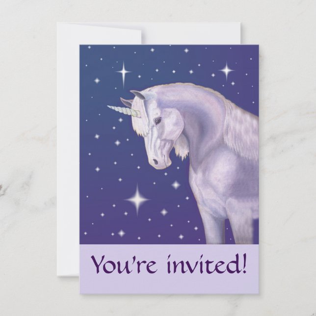 Unicorn födelsedagsfest inbjudan (Framsida)