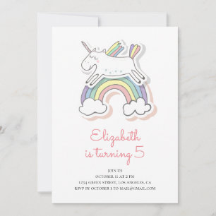 Unicorn. Födelsedagsfest inbjudan. Flicka Inbjudningar