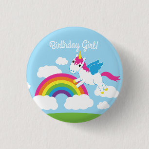Unicorn-Födelsedagsfest Knapp