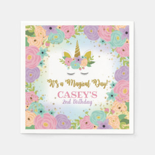 Unicorn Födelsedagsfest Napkin Pappersservett