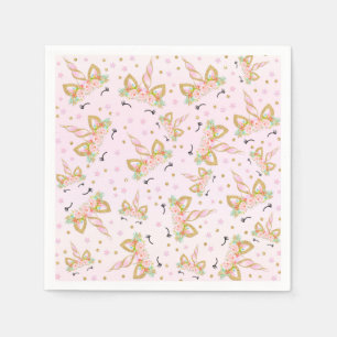 Unicorn Födelsedagsfest Napkin Whimsical Unicorn Pappersservett