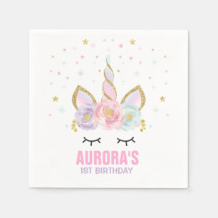 Unicorn Födelsedagsfest Napkin Whimsical Unicorn Pappersservett