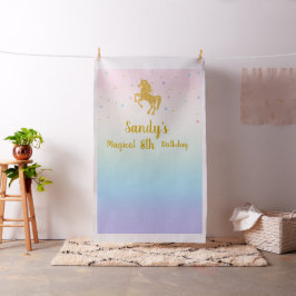 Unicorn Födelsedagsfest Photo BackDrop Tyg