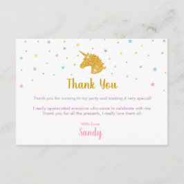 Unicorn Födelsedagsfest - tackkort Inbjudningar