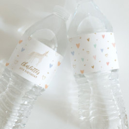 Unicorn-Födelsedagsfest Vattenflaskor Etikett