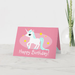 Unicorn-födelsedagskort önskemål anpassade-kort kort