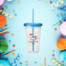 Unicorn-födelsedagstema Take Away Mugg