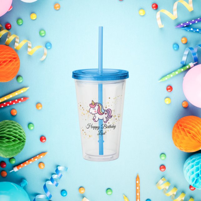 Unicorn-födelsedagstema Take Away Mugg (Skapare uppladdad)