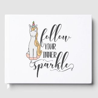 Unicorn följer din inre Gnistra (Färg) Party Gästböcker