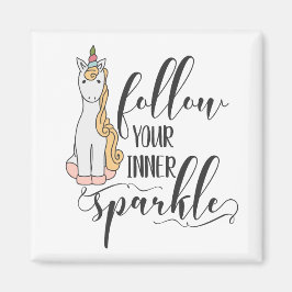 Unicorn följer din inre Gnistra (Färg) Party Magnet
