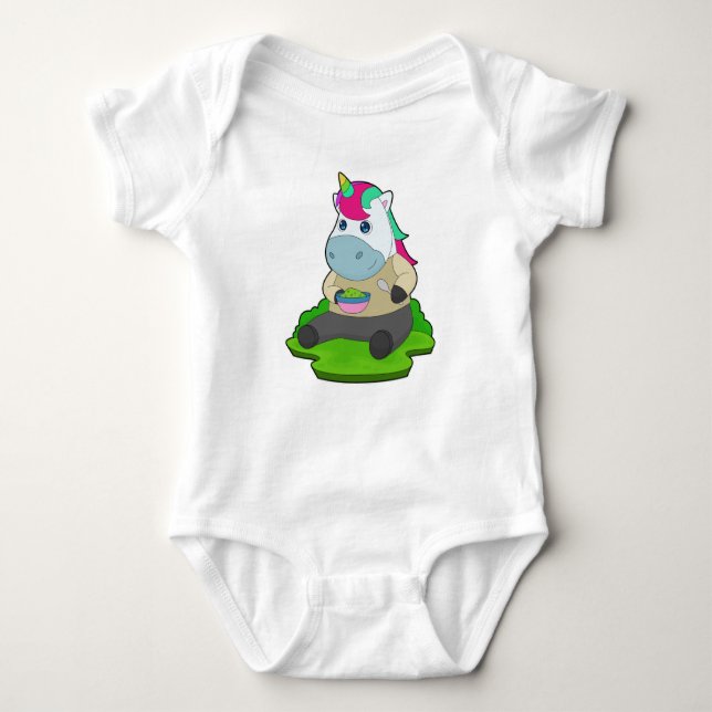 Unicorn Food Spoon T Shirt (Framsida)