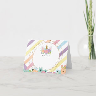 Unicorn Food Tält Labels Födelsedagsfest Kort