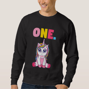 Unicorn för barn 1:a Barns födelsedag Lång Ärmad Tröja