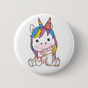 Unicorn För barn A Birthday Button Knapp