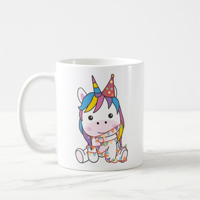 Unicorn-För barn, födelsedagskaffe Mugg (Vänster)