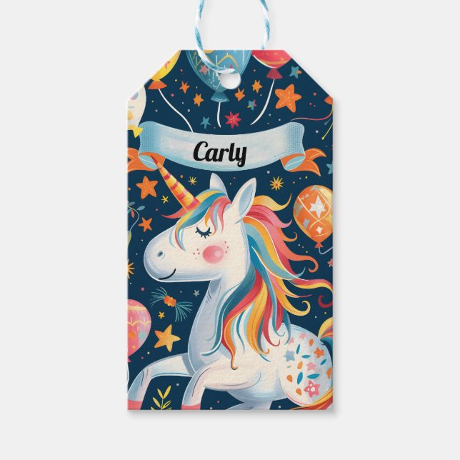 Unicorn-för barn presentetikett (Framsidan)