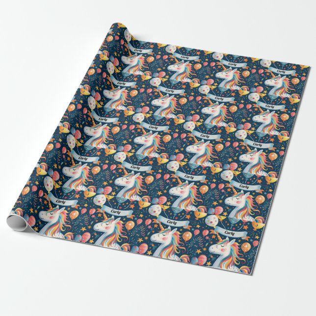 Unicorn-för barn presentpapper (Utrullad)