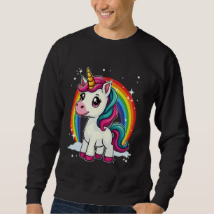 Unicorn for Girls Rainbow Cute Magic Unicorn Lång Ärmad Tröja