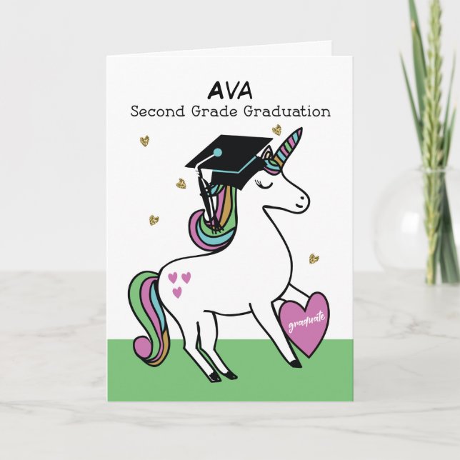Unicorn för Grattisarna Klass Kort (Framsida)