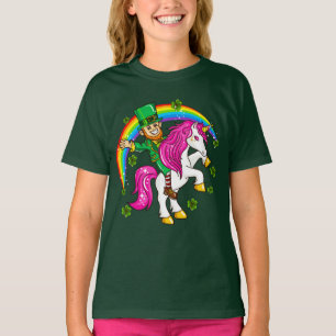 Unicorn för st patricks daytrollridning t shirt