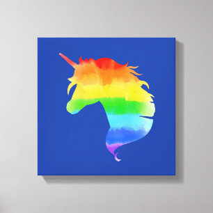 Unicorn för vattenfärgsregnbåge canvastryck