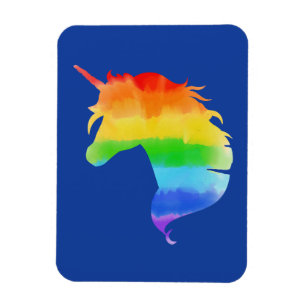 Unicorn för vattenfärgsregnbåge magnet