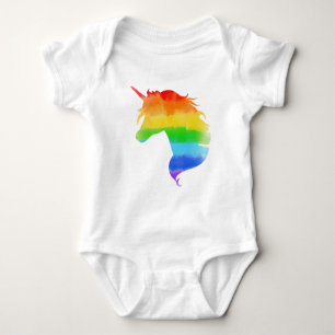 Unicorn för vattenfärgsregnbåge t shirt