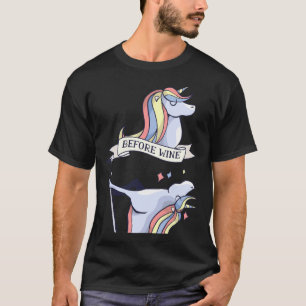 Unicorn före Vin efter Vin Dancing Pole T Shirt