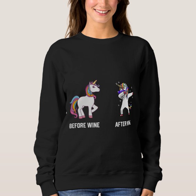 Unicorn före Vin efter Vin T Shirt (Framsida)