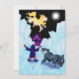 Unicorn Freedom Divine Boy Snö Leopard Fantasy Meddelande