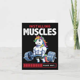 Unicorn Funny Bodybuilding Flexcorn Humor Gym Cute Kort