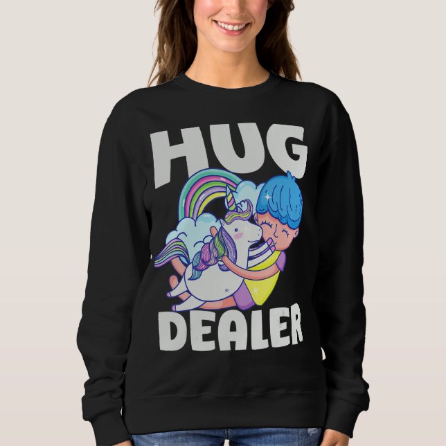 Unicorn Funny Hug Dealer T Shirt (Framsida)