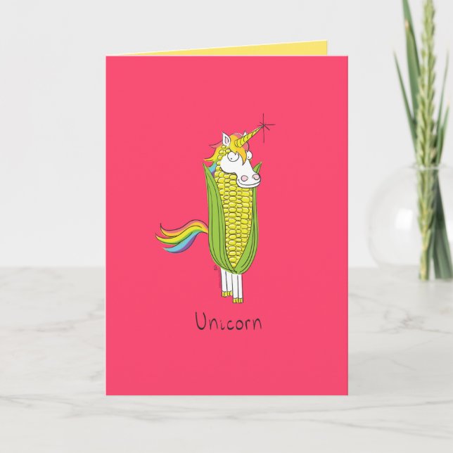 Unicorn Funny Kids Kort (Framsida)