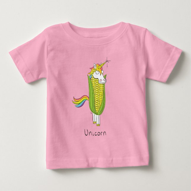 Unicorn Funny Maj Barn Baby T-Shirt (Framsida)
