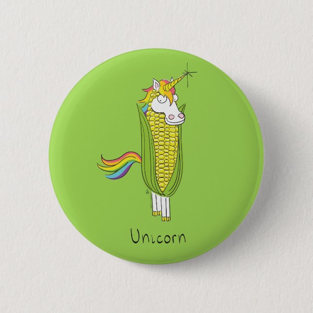Unicorn Funny Maj Button Pin Knapp (Framsida)