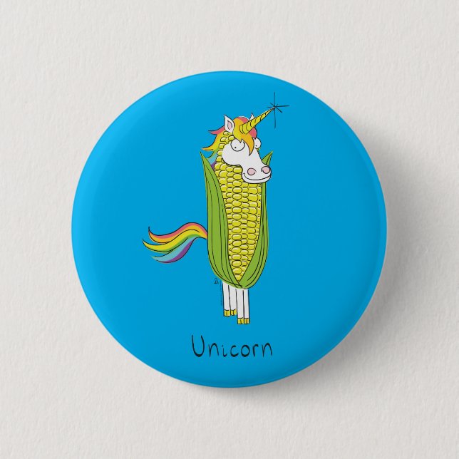 Unicorn Funny Maj Button Pin Knapp (Framsida)