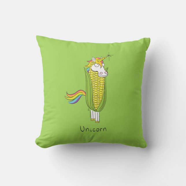 Unicorn Funny Maj Pillow Kudde (Framsida)