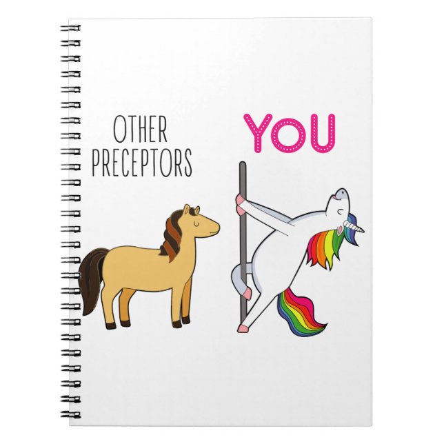 Unicorn Funny, sjuksköterska, preceptor Anteckningsbok (Framsidan)
