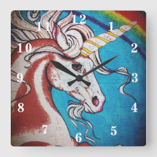 Unicorn Fyrkantig Klocka