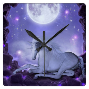 unicorn fyrkantig klocka