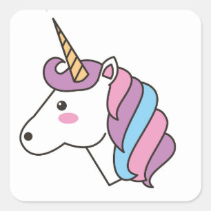 Unicorn Fyrkantigt Klistermärke