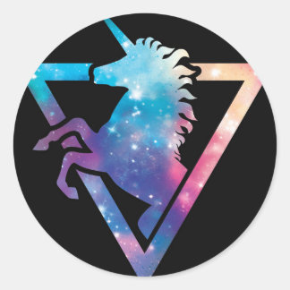 Unicorn Galaxy Sticker Runt Klistermärke