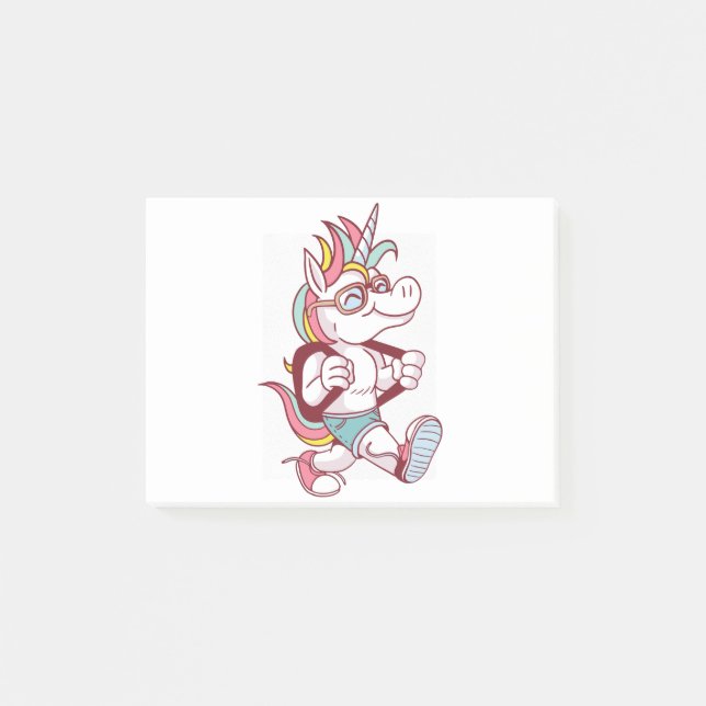 Unicorn går till skolan post-it block (Framsida)