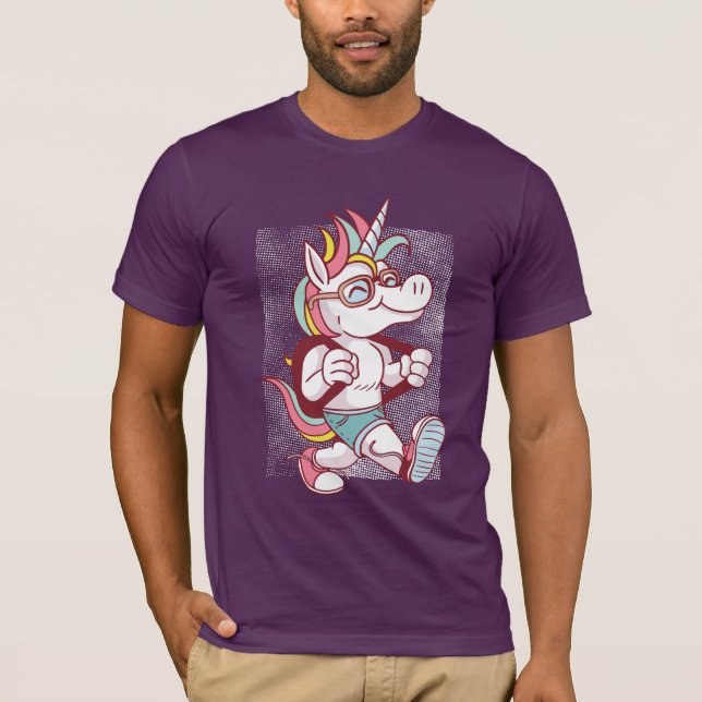 Unicorn går till skolan t shirt (Framsida)