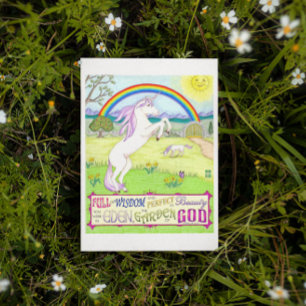 Unicorn Garden of God Inspirational Postcard Vykort