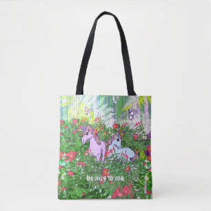 Unicorn Garden Tote Tygkasse